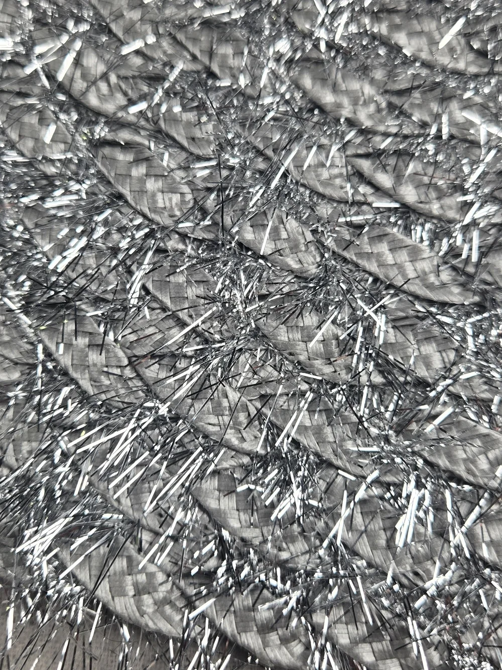 4 Silver Tinsel Round Placemat - Holiday Or New Years